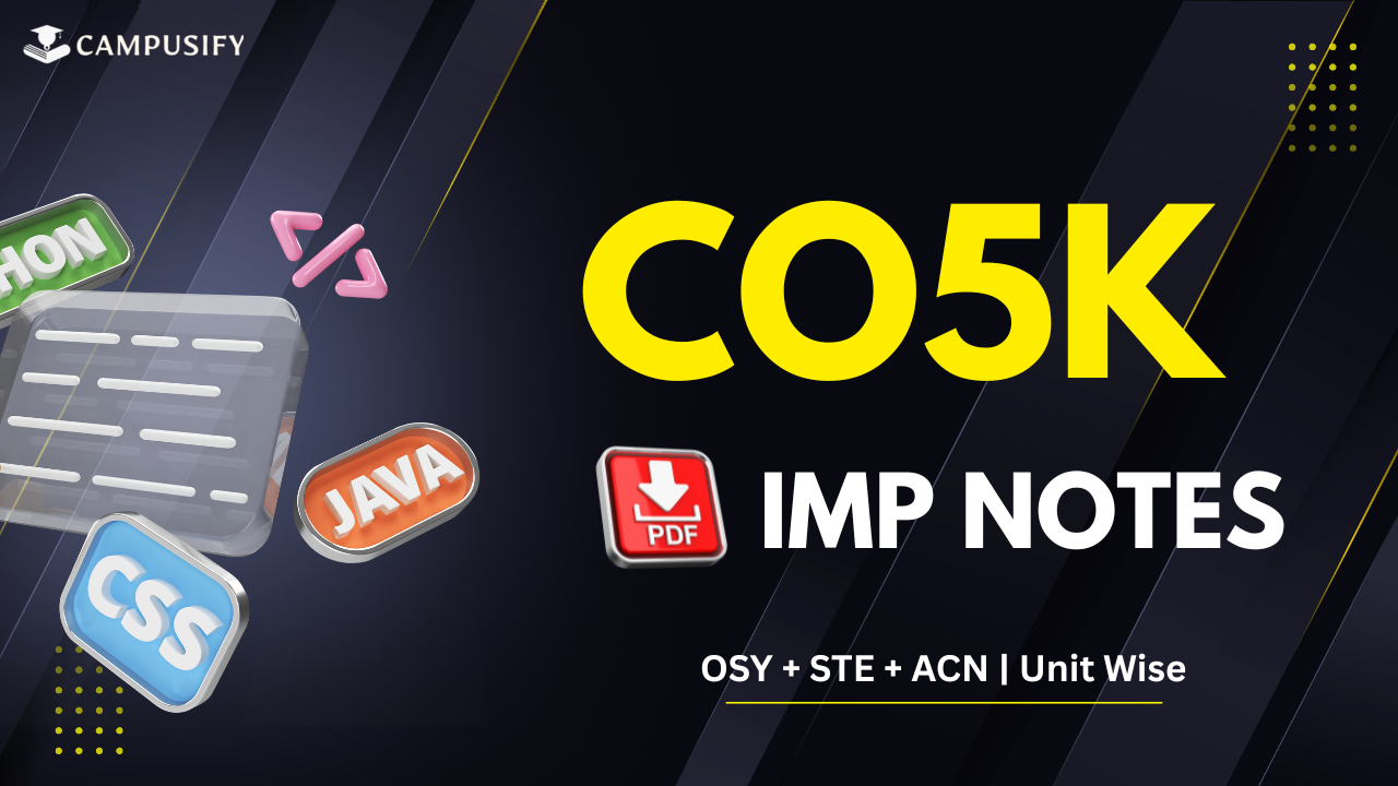 CO5K Notes for MSBTE K Scheme Diploma