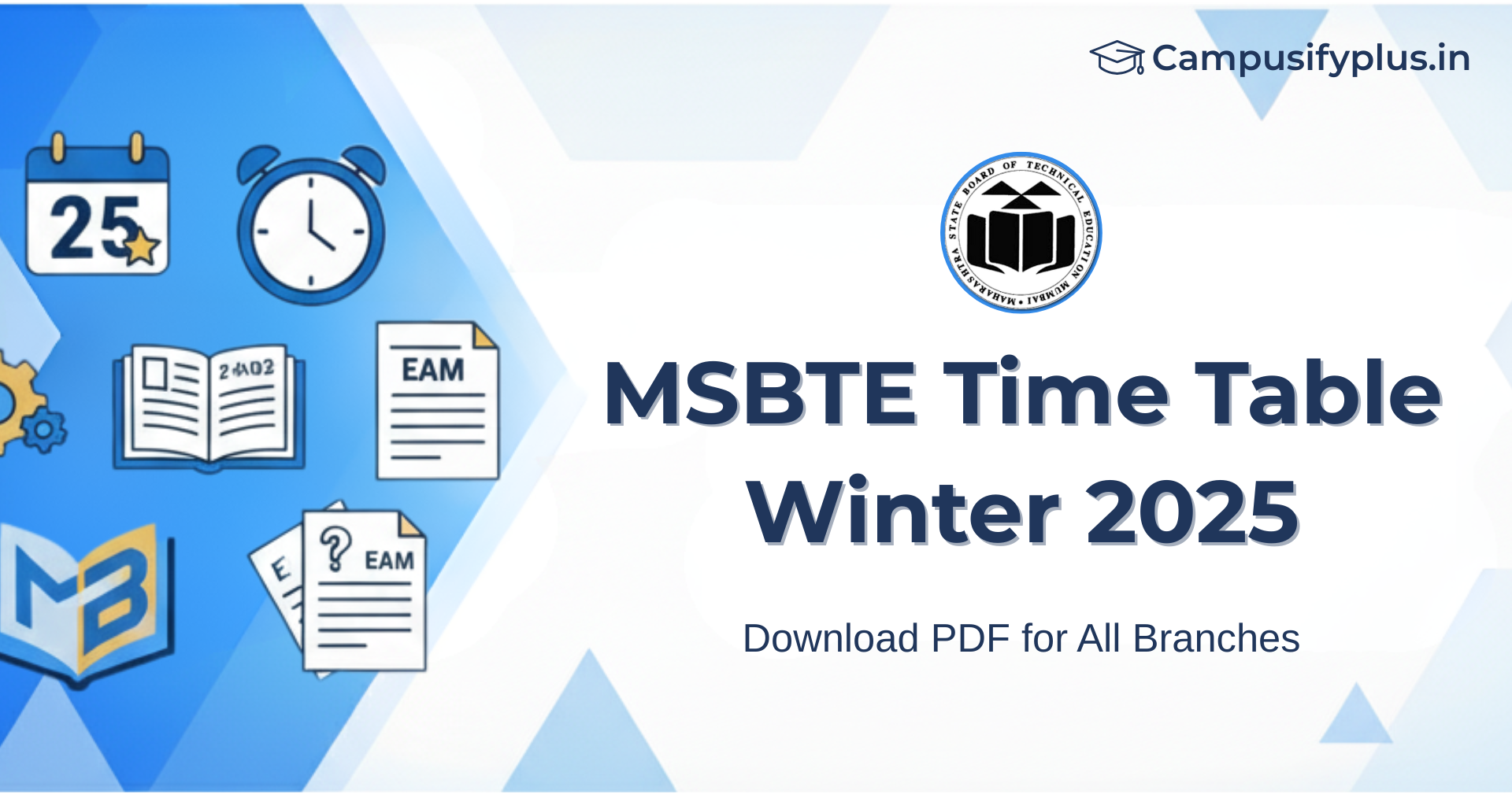 MSBTE Time Table Winter 2025 Exam Diploma