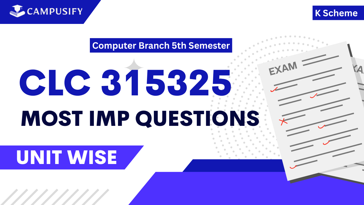 CLC Most Important Questions 315325 K Scheme