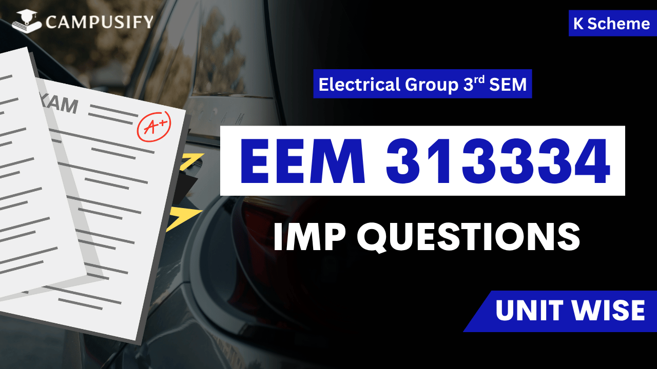 EEM Important Questions K Scheme 313334 MSBTE