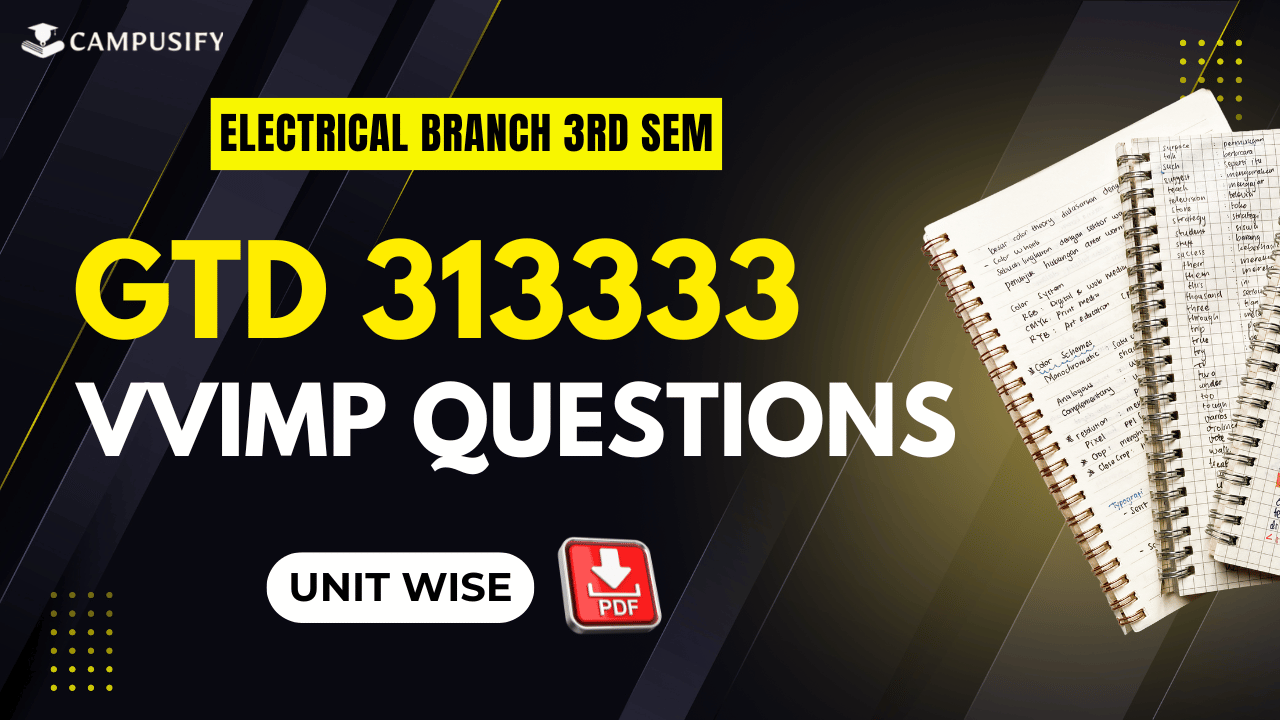 GTD Most Important Questions K Scheme 313333 MSBTE for exam success