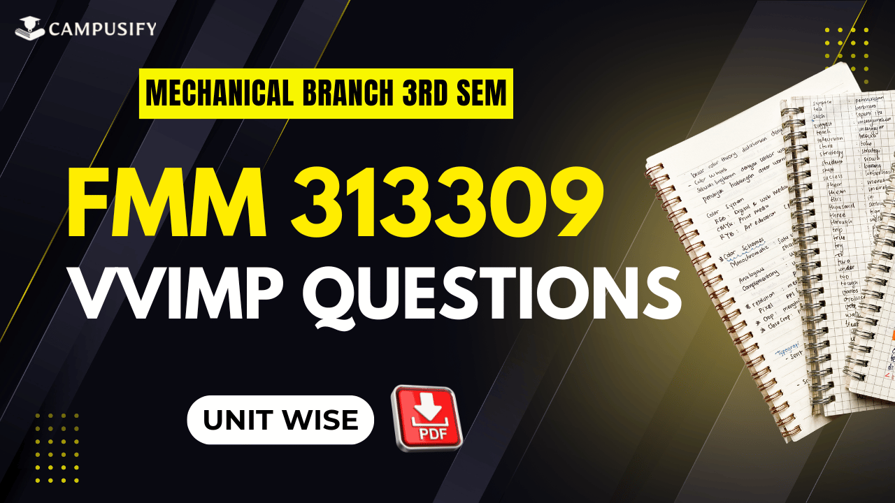 FMM Most Important Questions K Scheme 313309 MSBTE for exam success