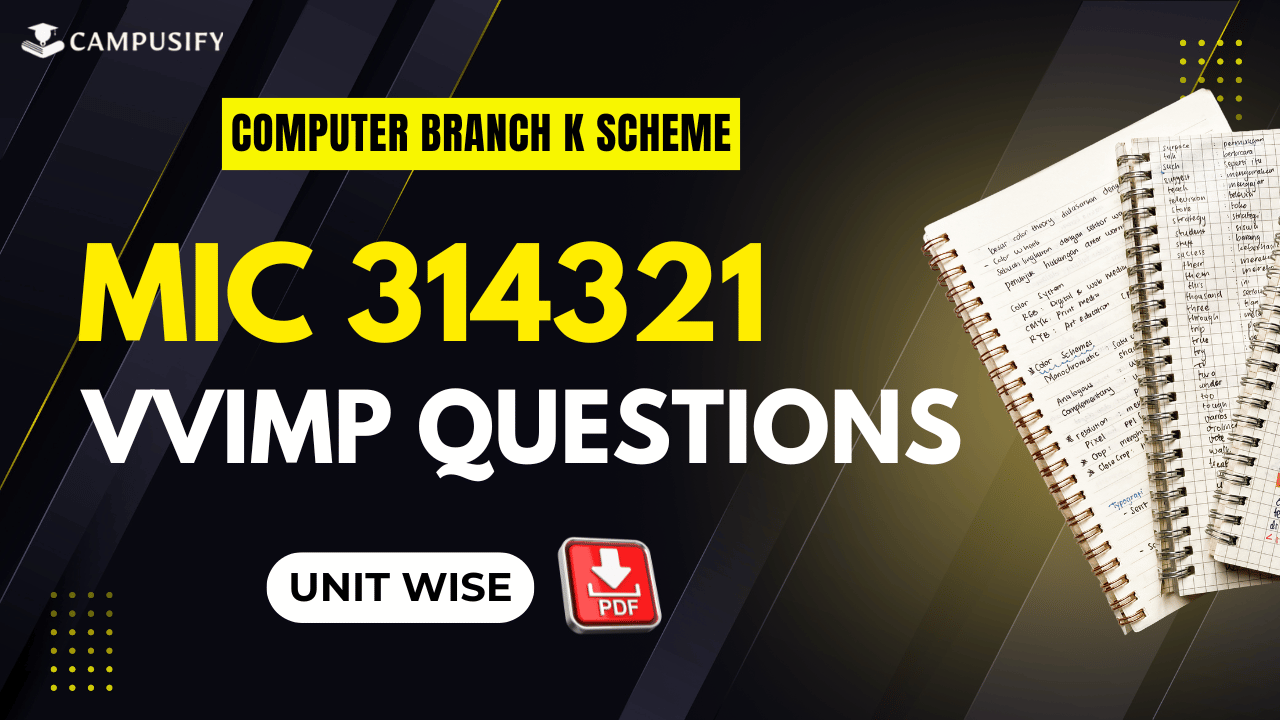MIC Most Important Questions K Scheme 314321