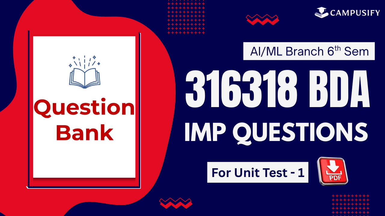 BDA IMP Question Bank for Unit Test 1 MSBTE