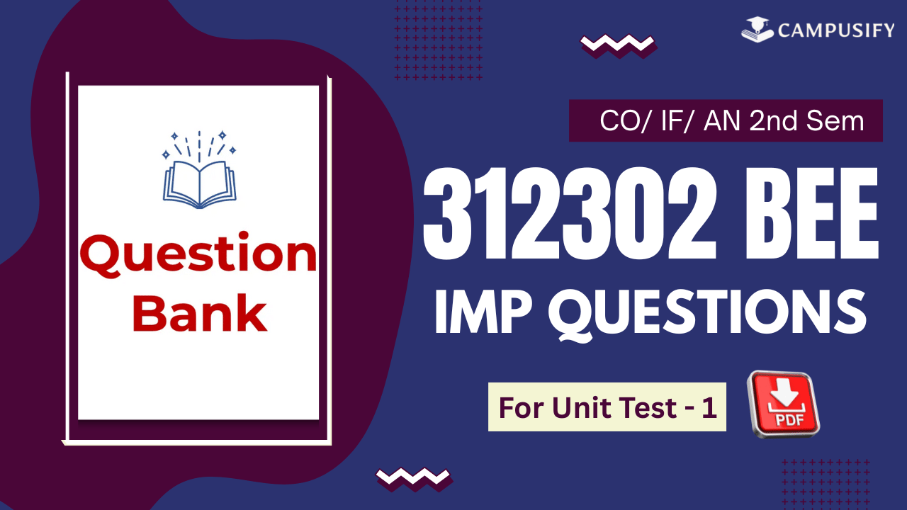 BEE IMP Question Bank for Unit Test 1 MSBTE