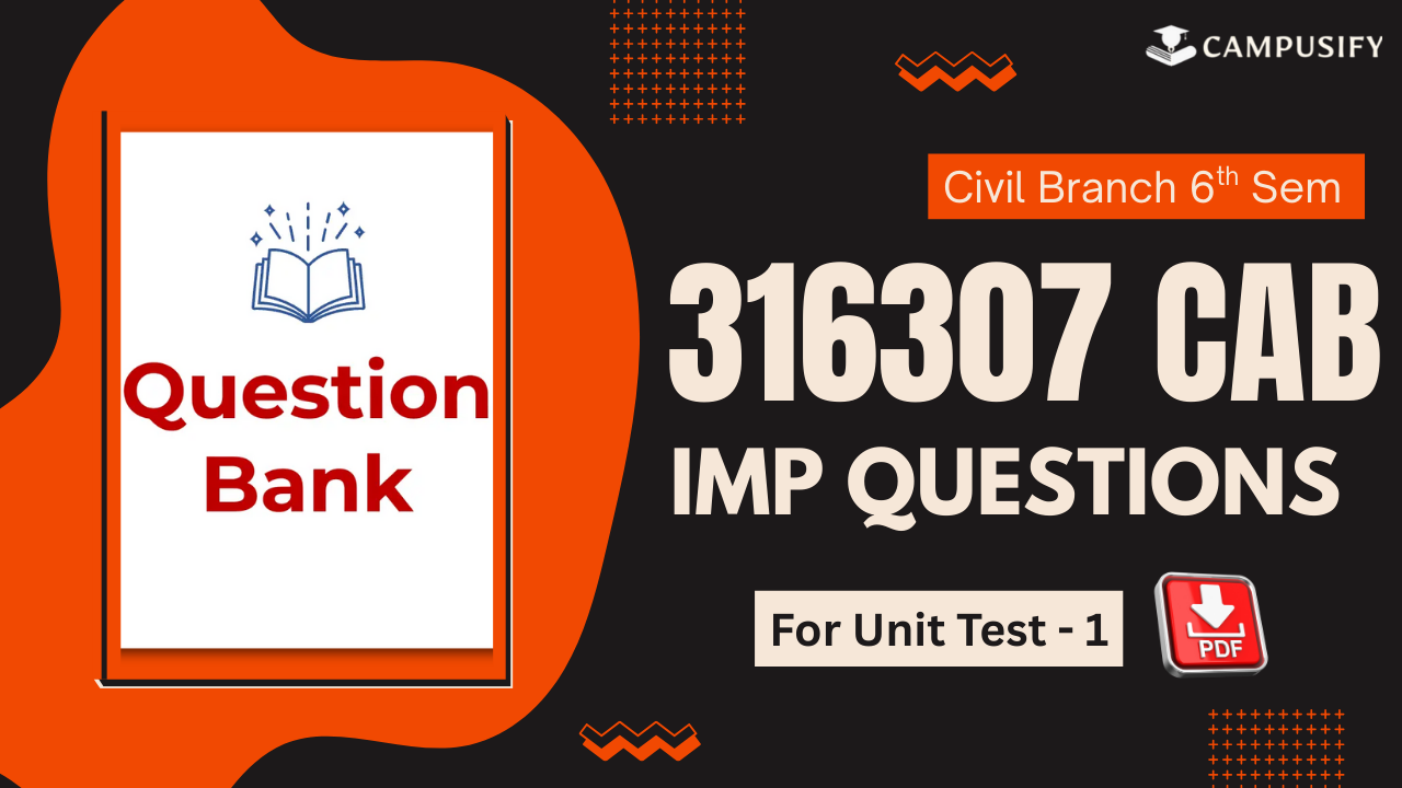 CAB IMP Question Bank for Unit Test 1 MSBTE