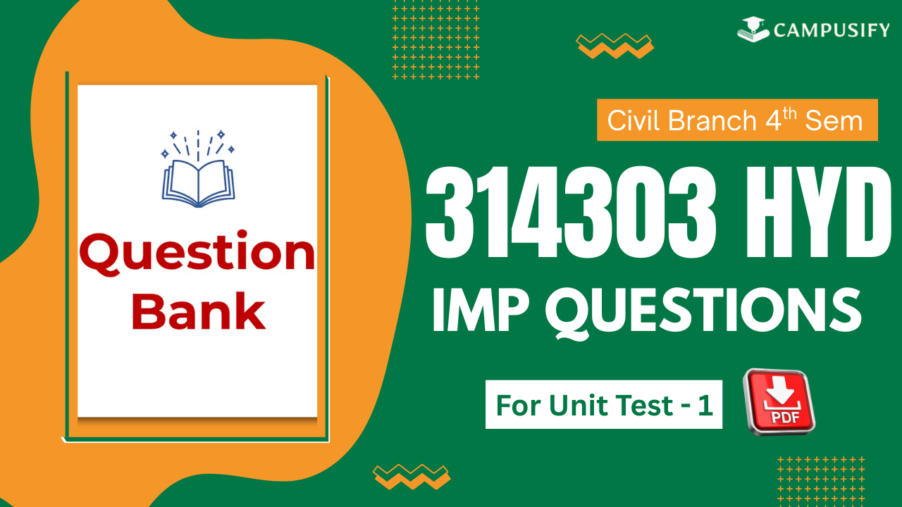 HYD IMP Question Bank for Unit Test 1 MSBTE