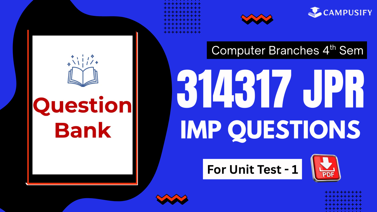 JPR IMP Question Bank for Unit Test 1 MSBTE