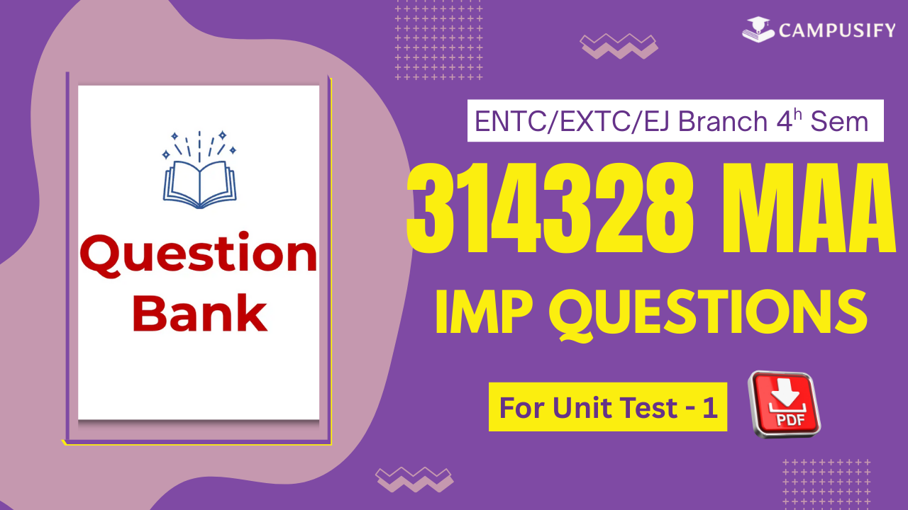 MAA IMP Question Bank for Unit Test 1 MSBTE