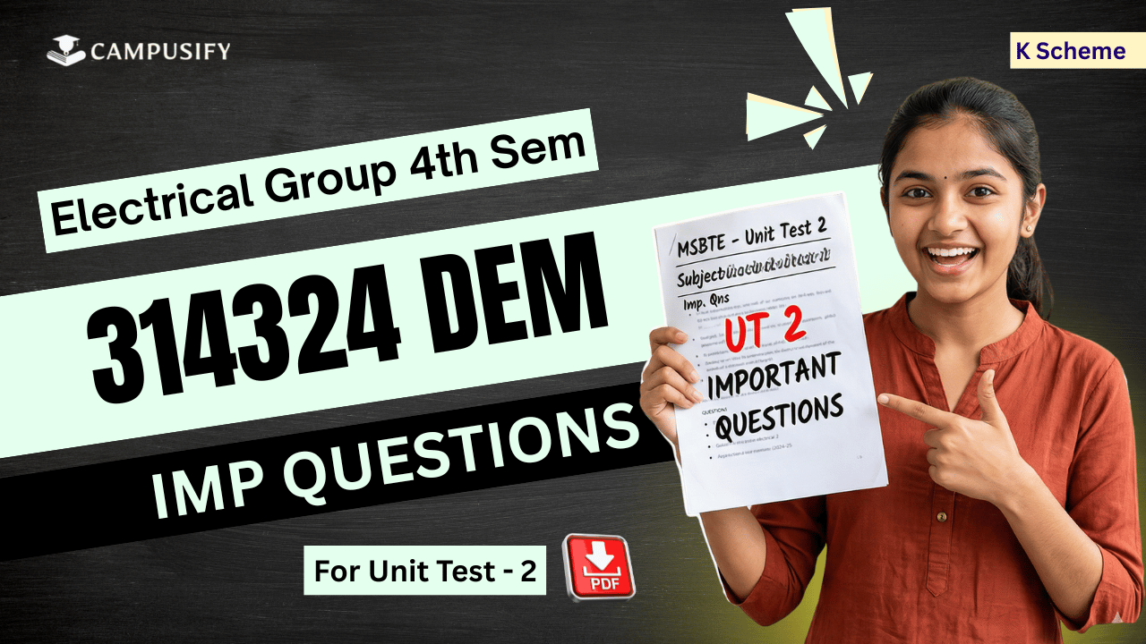 DEMA Unit Test 2 IMP Questions Bank MSBTE Digital Electronics and Microcontroller Applications 314324