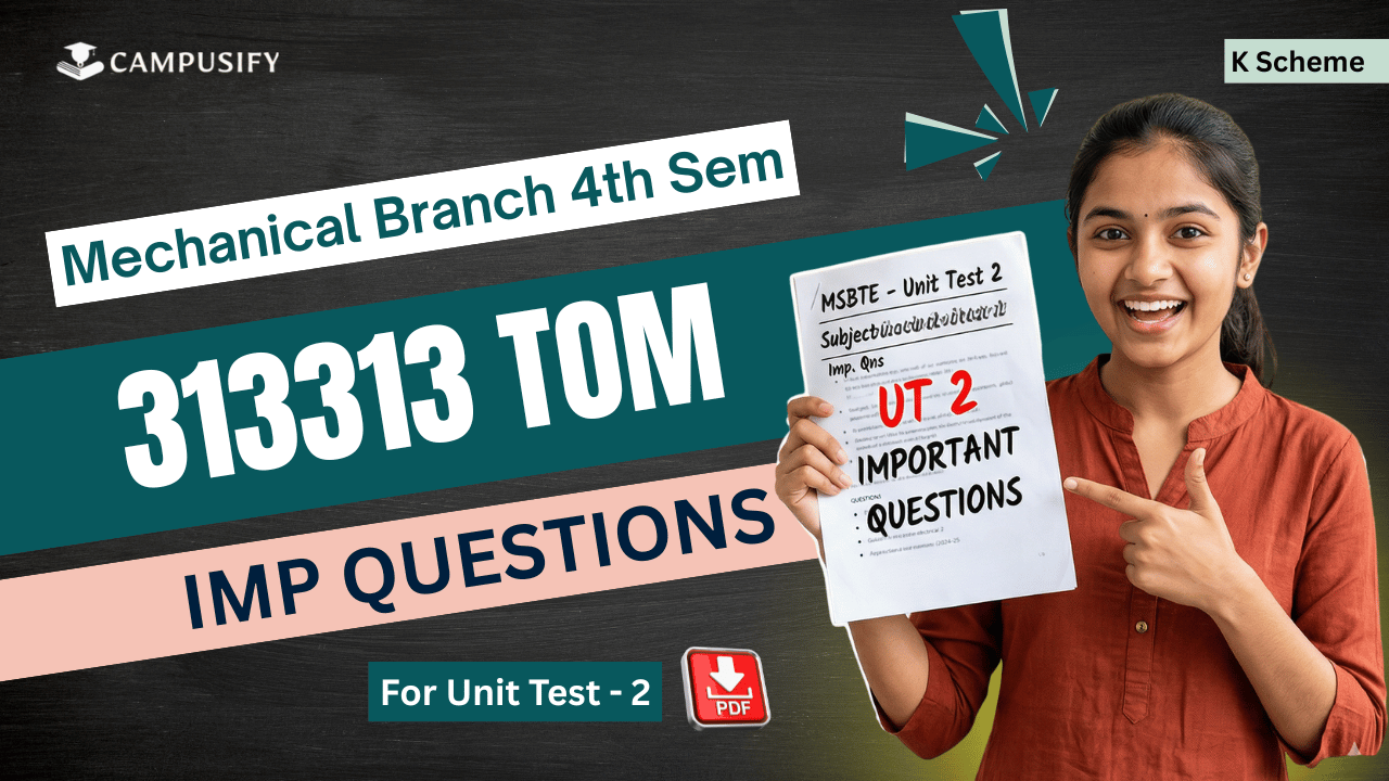 TOM Unit Test 2 IMP Questions Bank MSBTE Theory of Machines 313313