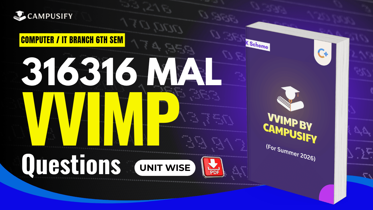 MSBTE MAL Most Important Questions 316316