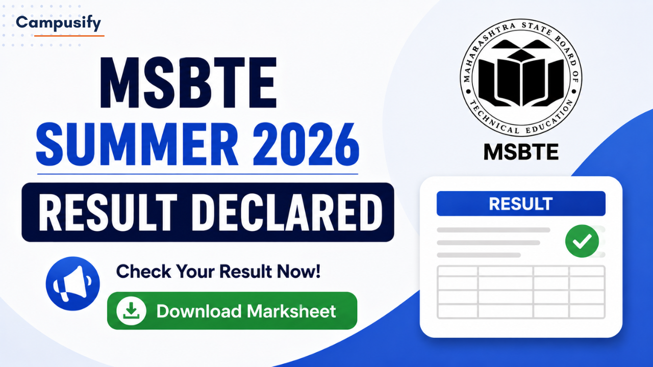 MSBTE Summer 2026 Result Declared : Download Marksheet