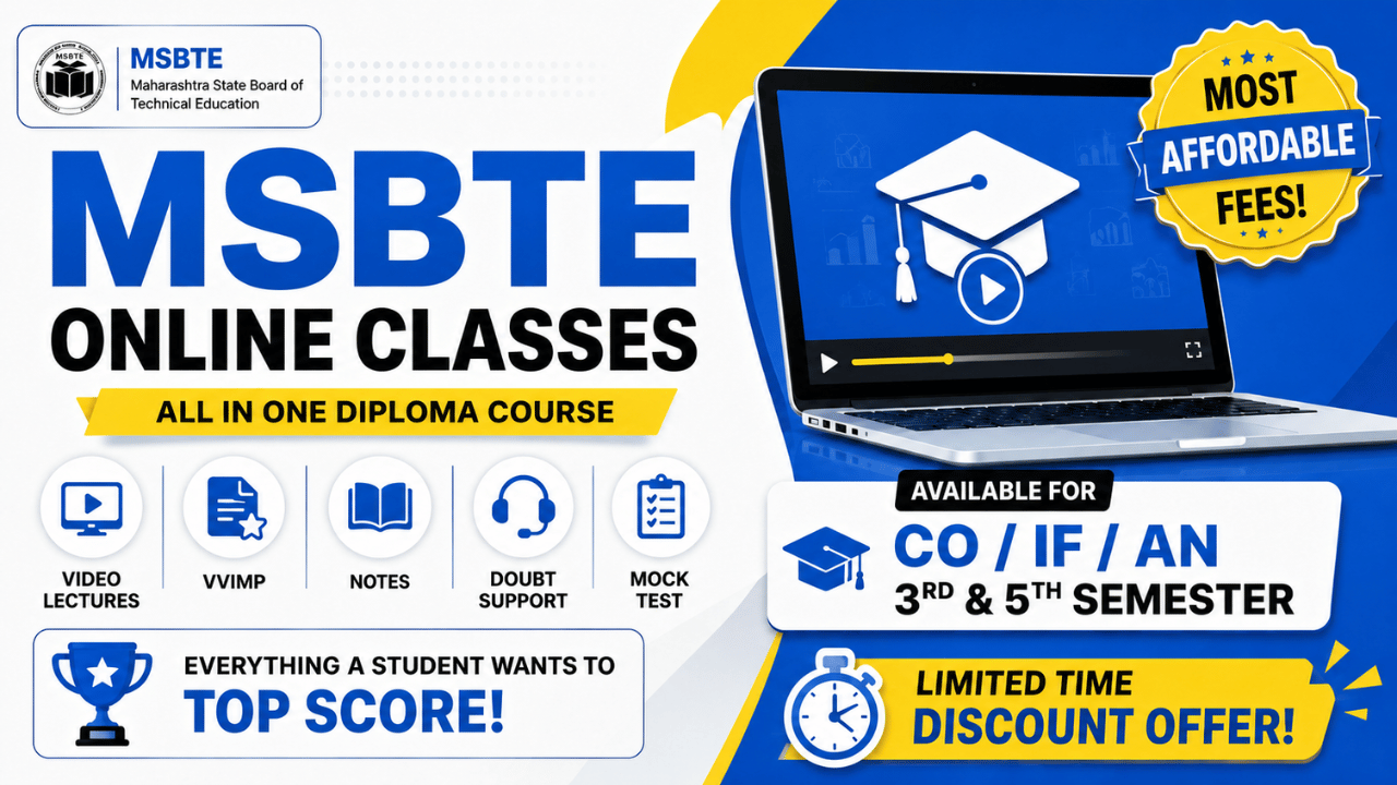 MSBTE Online Classes for Diploma 2026-27 Admission Started