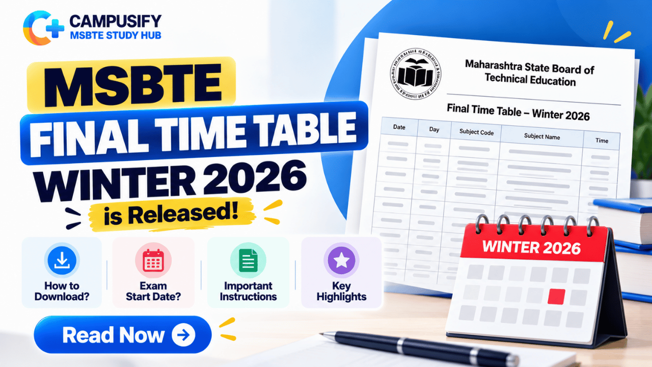 Question Time Tv MSBTE Final Time Table Winter 2026 Diploma Exams