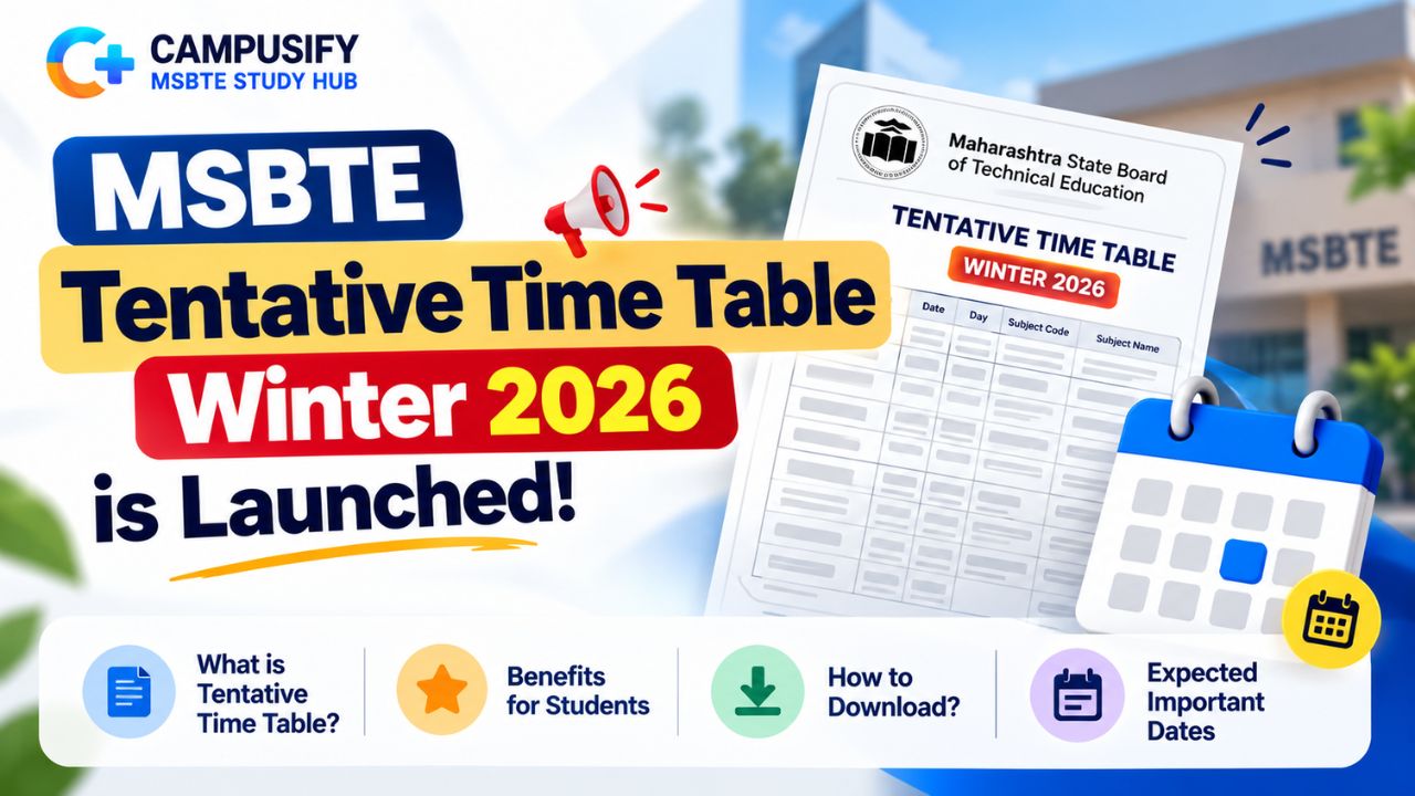 MSBTE Tentative Time Table Winter 2026